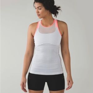 Lululemon Ready, Set, Sweat Tank Orange White Size 4